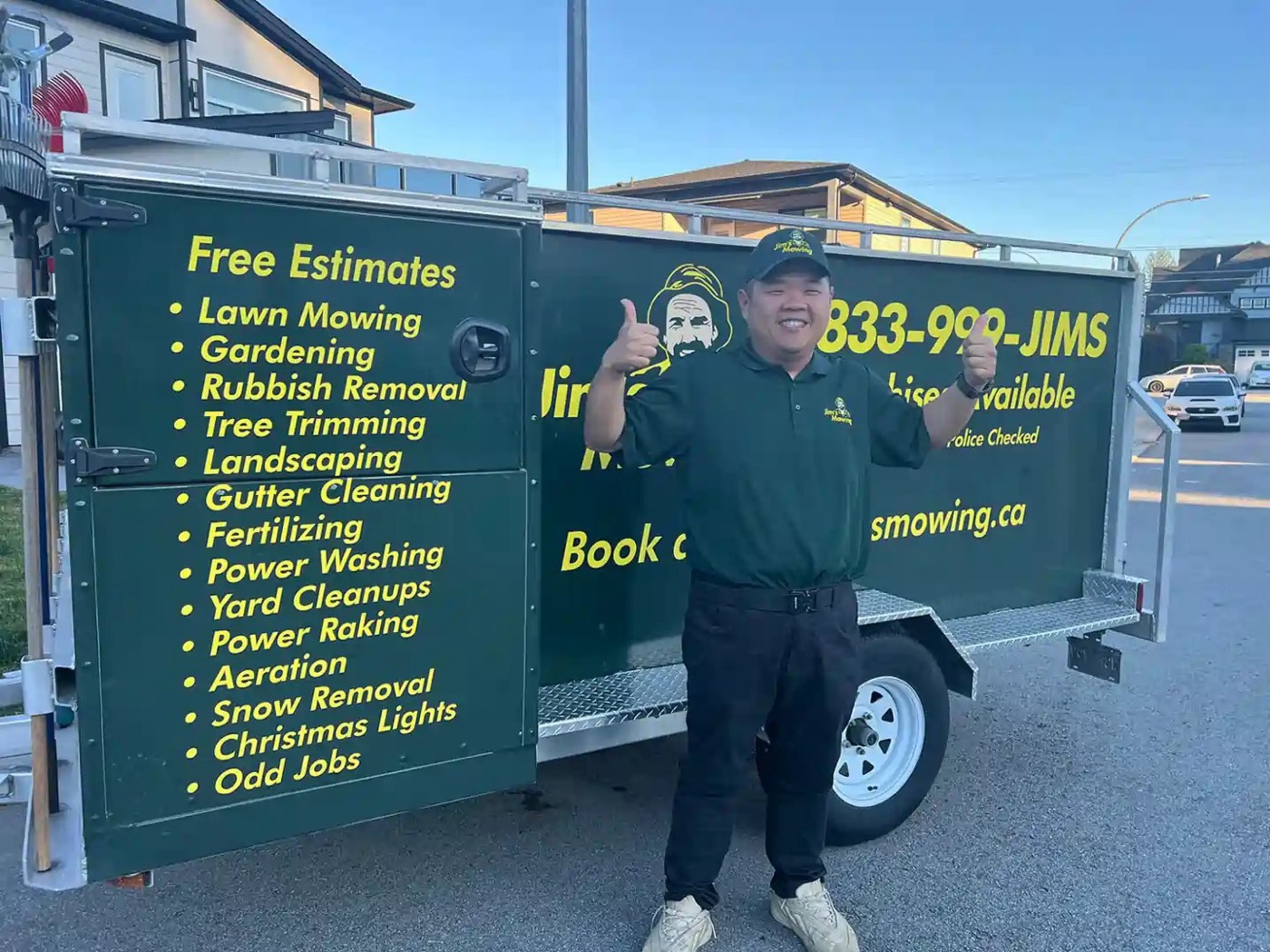 Franchisee with the Jim's trailer
